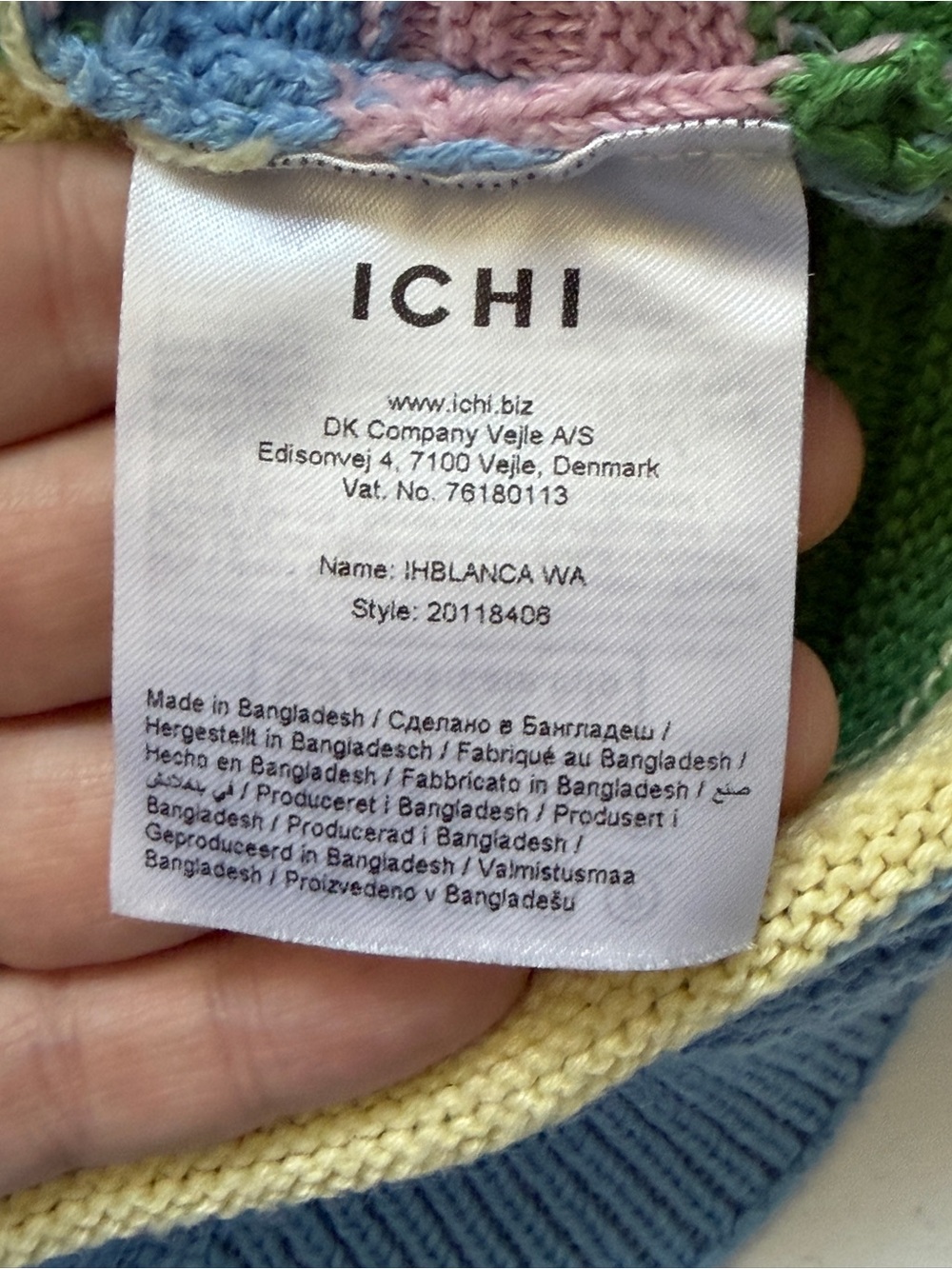 Ichi Womens Ribbed Knit Stripe Sweater Vest Size S Blue Multi Pastel Soft Girl - Picture 5 of 7